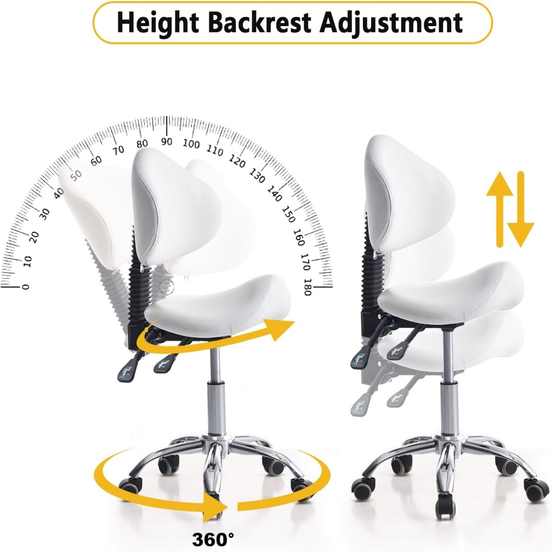 등받이가 있는 롤링 안장 의자, 네일 기술자, 치과,  - Office Tech Chair 리뷰 및 가격